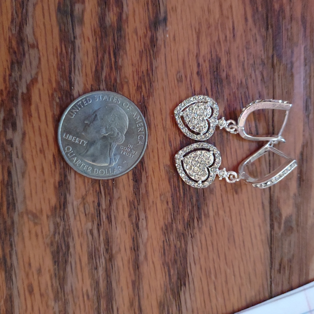 Heart Crystal dangle earrings